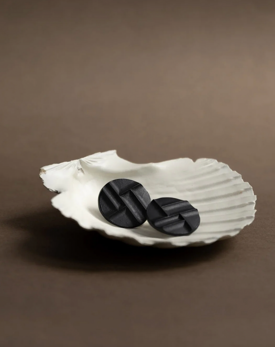 Mondrian Black - porcelain earrings