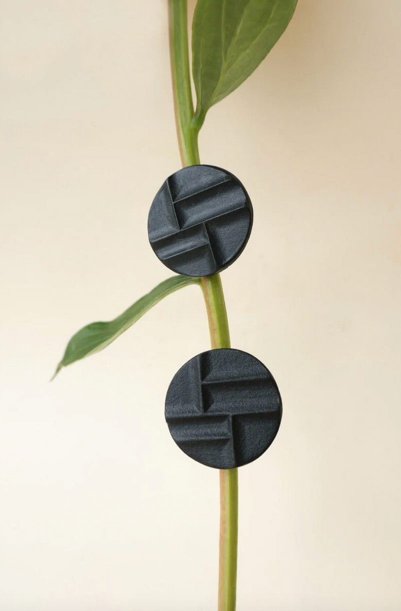 Mondrian Black - porcelain earrings