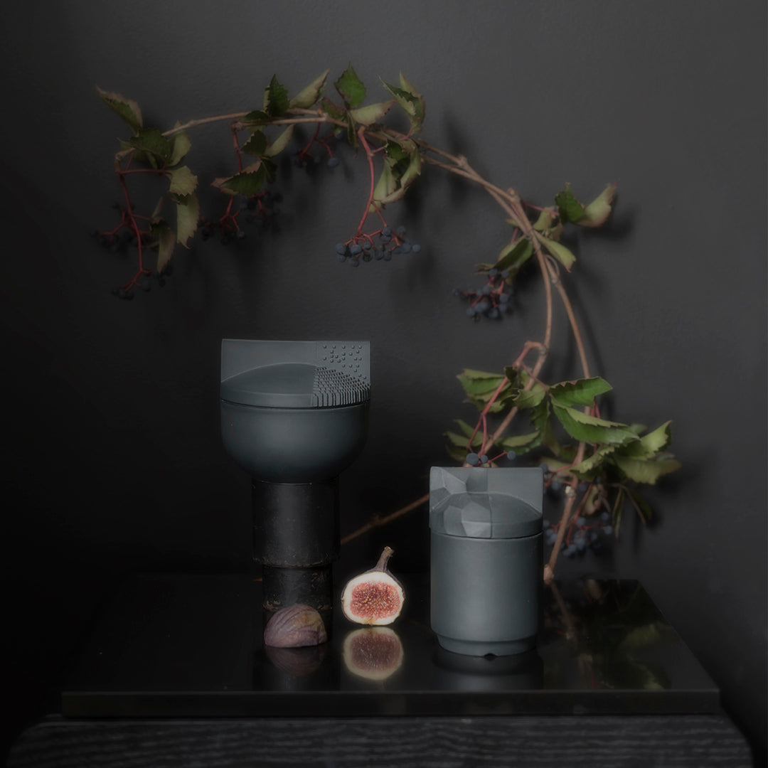 Basalt Black - black porcelain candle